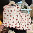thumbnail image 2 of UAYOTSE Girls Comfortable and Breathable Set Cute Cartoon Printed Short Sleeve Shorts Two Piece Pajamas Set,Sizes 5-6 Years, 2 of 3