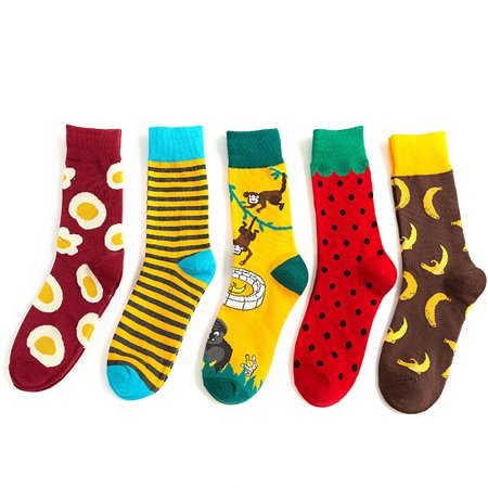 

5 Pairs Christmas Socks Funny Assorted Cotton Novelty Socks Crew Socks for Women