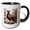 Black/White, variant on 3drose, Common Pheasant Amongst Purple Flowers, 15oz Two-tone Red Mug