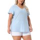 thumbnail image 3 of Blusa de manga acampanada de talla grande para mujer Agnes Orinda, con escote en V, camiseta hueca de primavera y verano, 1X azul claro, 3 of 6