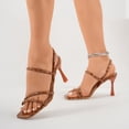 thumbnail image 4 of SACFOF Women's Strappy Kitten Heels Square Open Toe Sandals Party Wedding Ankle Strap Shoes, 4 of 6