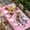 White Pink Dark Pink, variant on Valentine's Day Table Cloths for 3 Foot Rectangle Tables, Red Flamingos Roses Love Romance Beige Patio Waterproof Elastic Fitted Tablecloths, Washable Rectangular Table Cover for Camping