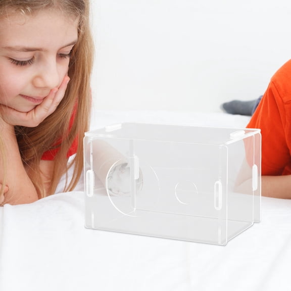 MLINS Clear Hamster Hideout House Acrylic Small Animals House Guinea Pig Hut Habitat Decor Transparent Play Stand