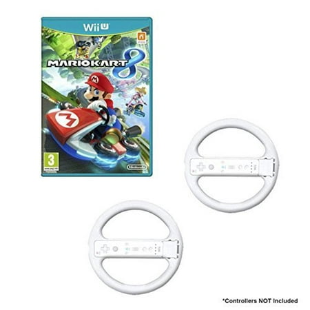 Refurbished Mario Kart Game Bundle With 2 Wii Wheels White For Wii