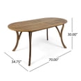 thumbnail image 4 of GDF Studio Haitian Outdoor Mesh and Acacia Wood 7 Piece Dining Set, Teak and Black, 4 of 9