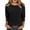 Black, variant on Summer Tops for Women 3/4 Length Sleeve Casual Crewneck Textured Loose Three Quarter Sleeve Tunic Tops,Size S-2XL