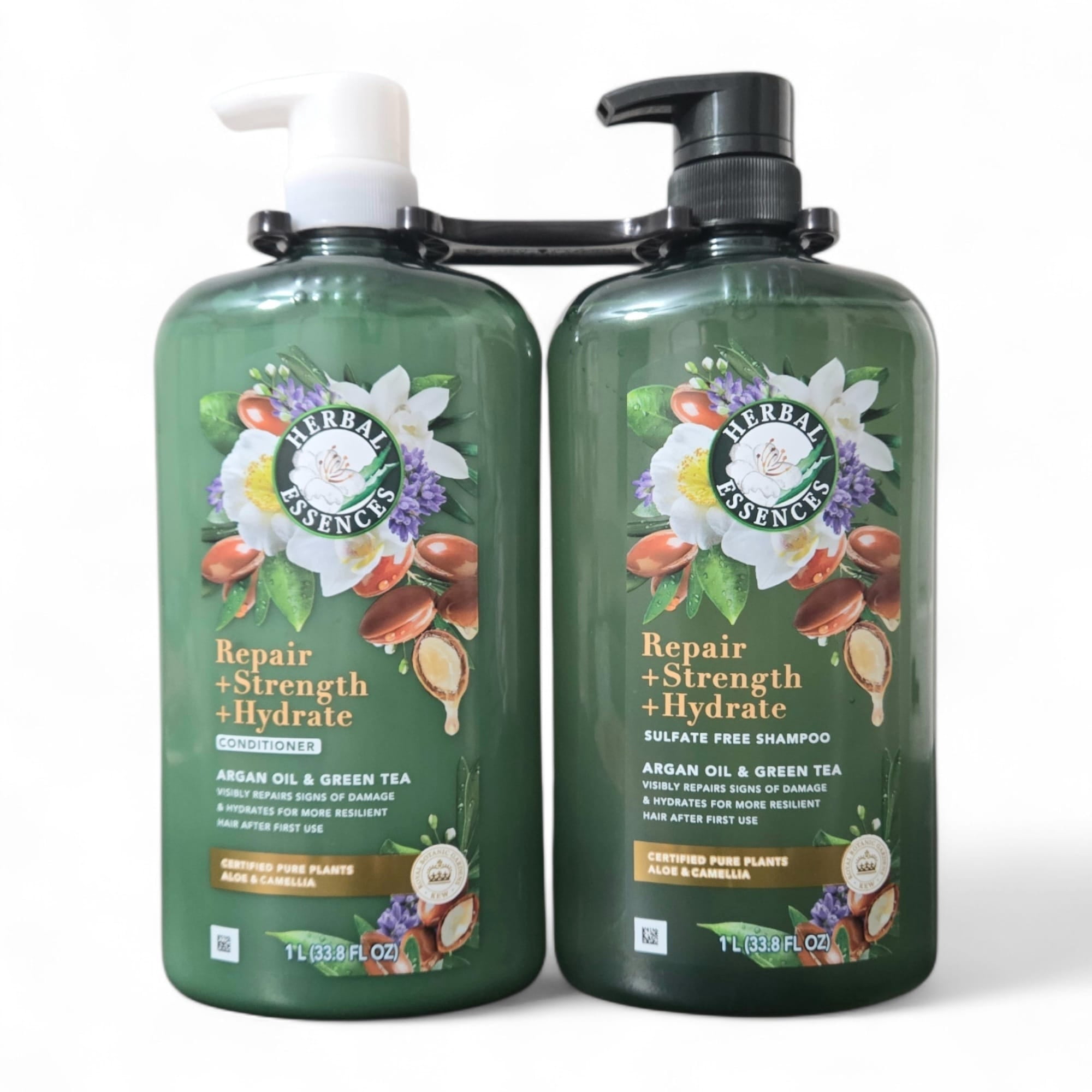 Herbal Essences Repair + Strength + Hydrate Shampoo & Conditioner Set, Argan Oil & Green Tea, 33.8 fl oz Each