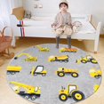 thumbnail image 3 of TEMBR Round Rug,Trucks Large Non Slip Super Soft Plush Area Rug for Kids Room Playroom Nursery Bedroom, Educational Washable Circular Floor Mat for Home Room Decorative(31.5"), 3 of 7