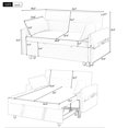 thumbnail image 4 of Blue Microfiber Loveseat with Storage | Pull Out within Seconds for Rest | Breathable Fabric and Stable Frame, 4 of 6