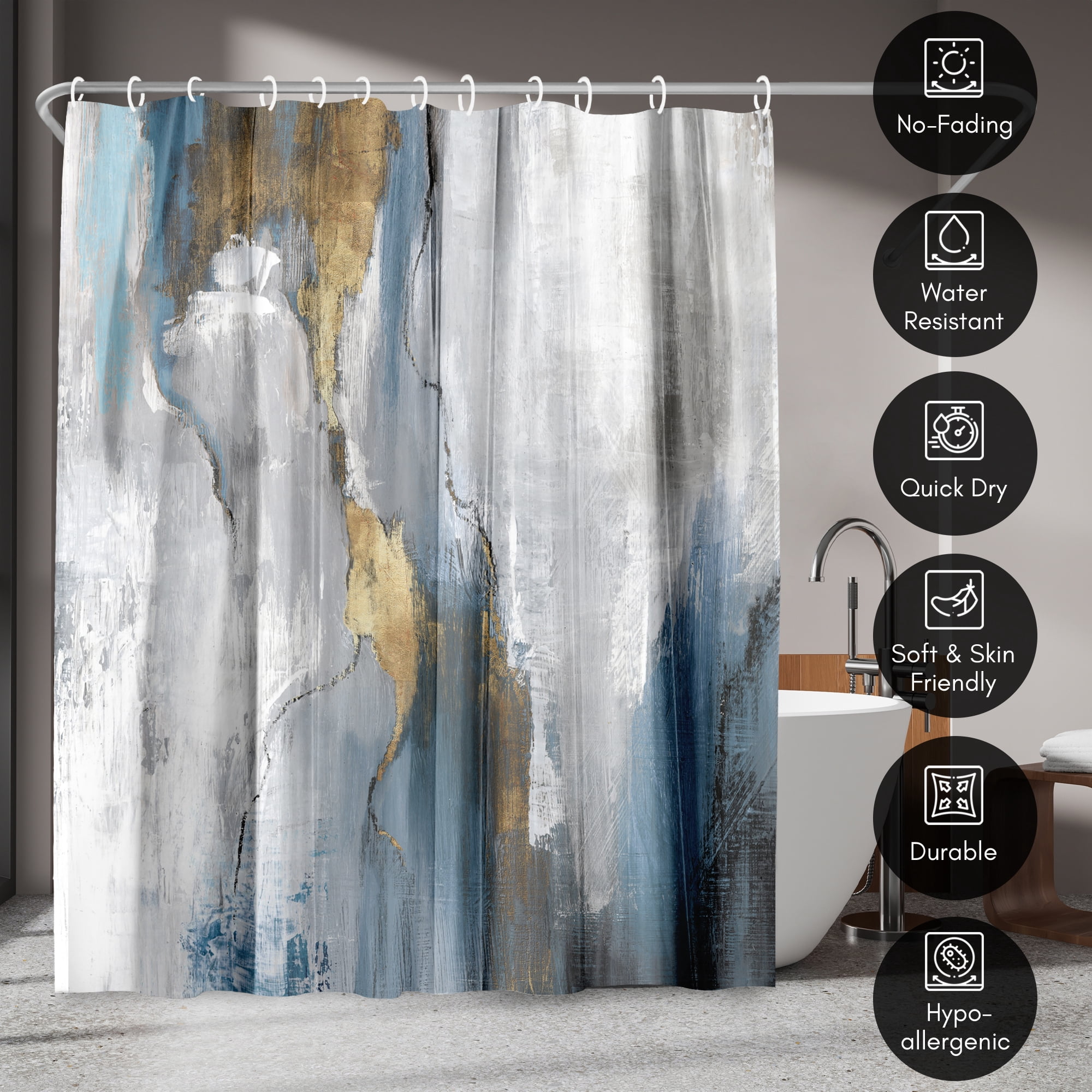 Americanflat 71" x 74" Shower Curtain, Revolving Motion Ii by PI Creative Art