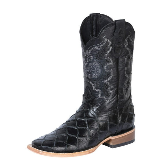 Men's Monster Fish Imit. Pirarucu Print Western Rodeo Cowboy Boots 'El General' 41792