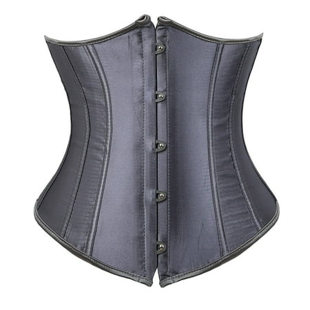 GXIPO Gray Underbust Corsets for Women Black Corset Top Waist Trainer Fashion Bustier Plus Size Corset