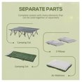 thumbnail image 5 of 2-Person Folding Camping Cot Portable Outdoor Bed Set with Sleeping Bag, Inflatable Air Mattress, Pillows and Carry Bag, Soft and Comfortable for Outdoor Travel Camp Beach Vacation, 5 of 9