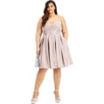thumbnail image 1 of B. DARLIN Womens Glitter Mini Fit & Flare Dress, ltpaspink, Plus Size, 18W, 1 of 1