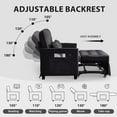 thumbnail image 6 of AISWORD 53" 3 in 1 Convertible Sleeper Sofa Bed, Pull Out Loveseat with USB Port, Towel Fabric, Black, 6 of 6