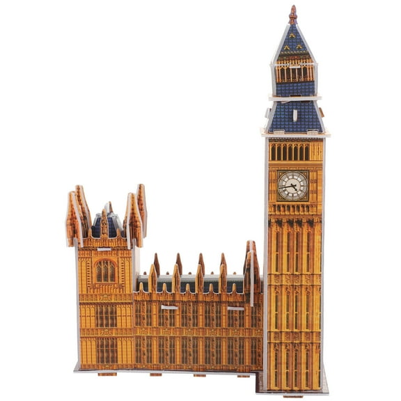 1 Set of Big Ben 3D Puzzle Interesting DIY 3D Puzzle Plaything Famous Building Paper Puzzle
