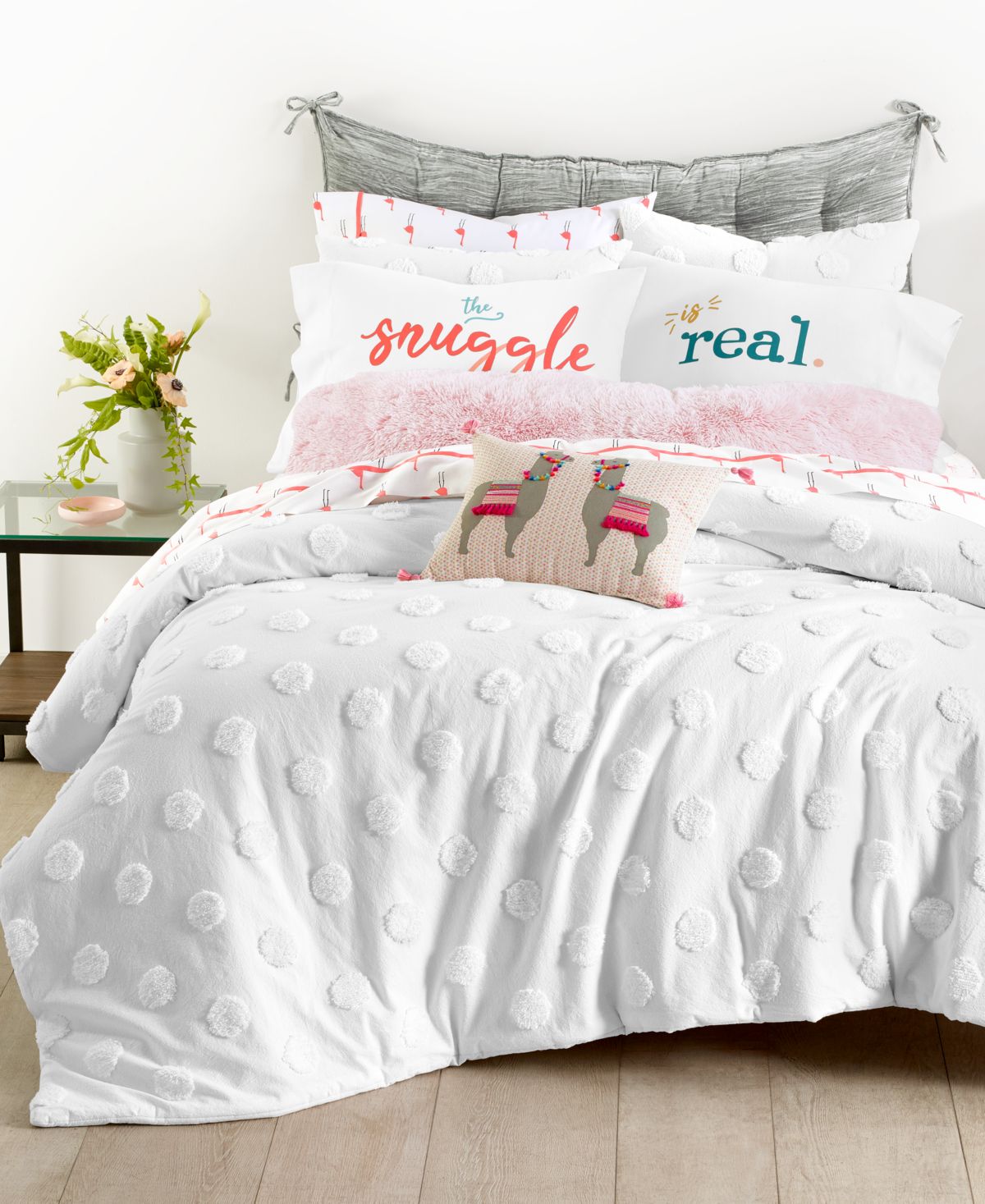 Martha Stewart Collection Chenille Dot 3Pieces King Comforter Set