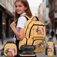 thumbnail image 2 of Yspwyqan Kids Backpack 4Pcs Set, Pineapple Axolotl Lightweight School Bookbag with Lunch Bag Pencil Case for Grade 1-6 Students, Back to School Gifts, 2 of 6