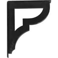 thumbnail image 5 of Ekena Millwork 2"W x 12"D x 15"H Bradford Wrought Iron Bracket, (Triple center brace), Powder Coated Black, 5 of 11