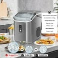 thumbnail image 3 of Auseo Pro Nugget Ice Maker, Portable Countertop Machine for Chewable Crushed Ice | 34Lbs/24H, Self-Cleaning, Quiet & Compact (Sleek Grey), 3 of 9