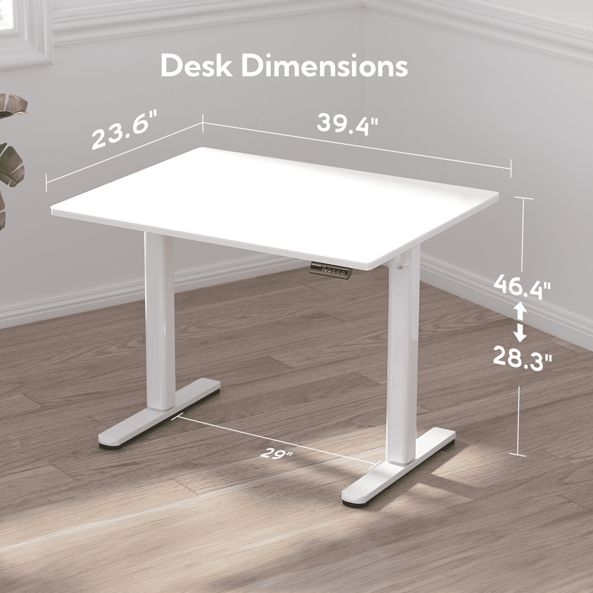 INNOVAR Glass Standing Desk - Electric Glass Top Standing Desk 40x24 inch Small White Stand up Desk Adjustable Height Sit to Stand Computer Work & Study Rising Desk for Home Office