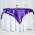 thumbnail image 2 of BalsaCircle 60" x 60" Purple Square Satin Table Overlays Wedding Catering Linens Tablecloth, 2 of 8