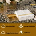 thumbnail image 4 of Impresserve White Disposable Cloth-Like Paper Guest Towels with Gold Line Print - 100 Sheets, 4 of 6