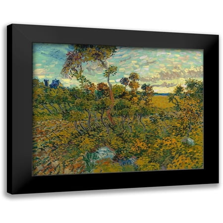 van Gogh, Vincent 14x12 Black Modern Framed Museum Art Print Titled - Sunset at Montmajour
