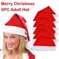 thumbnail image 2 of Gorro rojo de Navidad Unisex para adultos, gorro novedoso de Papá Noel para fiesta de Navidad, 5 uds., 2 of 5