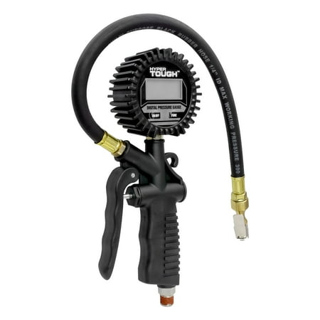 Hyper Tough 1/4 Digital Tire Inflator Gauge with 16 Hose