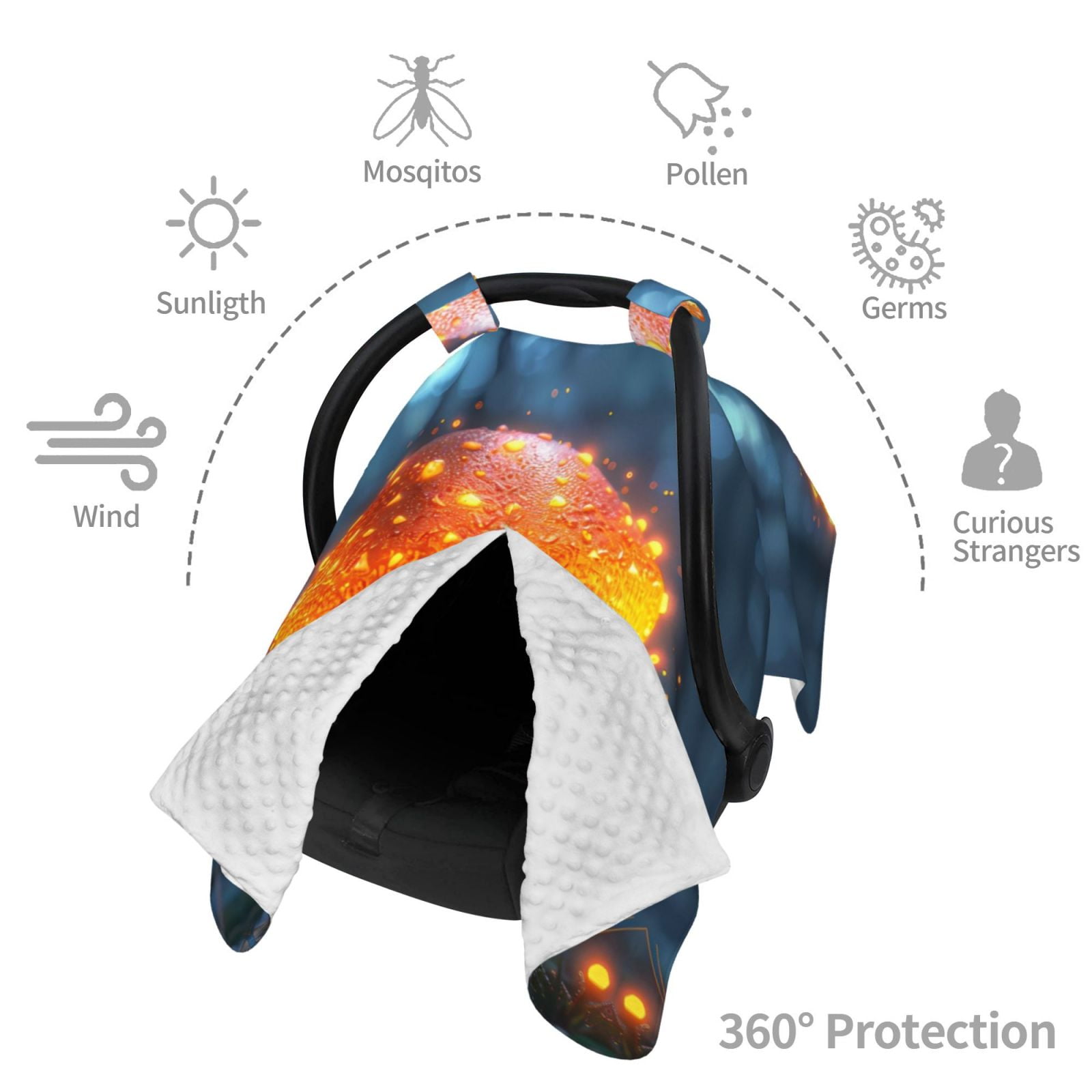 Car Seat Cover Baby - Glowing Mushroom In Forest Breathable Infant Car Seat Cover for Baby Carseat, Lightweight Comfort Baby Essentials Must Haves Newborn Stuff for Girl Boy