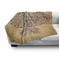 thumbnail image 3 of Tree of Life Soft Flannel Fleece Throw Blanket, Vintage Inspired Modern Graphic of an Aged Plant Swirling Branches Print, Cozy Plush for Indoor and Outdoor Use, 60" x 80", Cream Brown, by Ambesonne, 3 of 6