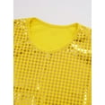 thumbnail image 6 of vastwit Kids Boys Girls T-Shirt Hip-hop Jazz Dance Tops Short Sleeve Sequins Solid Color Tee Tops Gold 140, 6 of 7