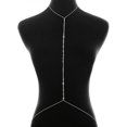 thumbnail image 2 of Cadena de cuerpo de diamantes de imitación Sujetador de plata Cristal Bikini sexy Joyas para el cuerpo Collar Cadenas para mujeres y niñas (plata) Feliz Sencillez, 2 of 5