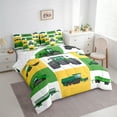 thumbnail image 3 of Homewish Modern Farmhouse Truck 7-Piece Twin Bedding Sets,Green Bulldozer Bedding Comforter Set,Patchwork Geometric Checkered Sheet Sets For Boys Kids,Luxury Bedroom Decor Reversible, 3 of 8