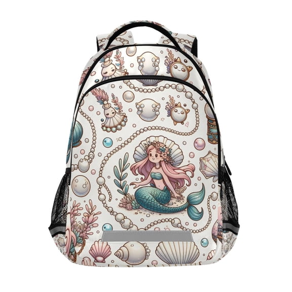 ALAZA Beautiful Mermaid on Shell Backpack Elementary School Bag Bookbag Travel Rucksack