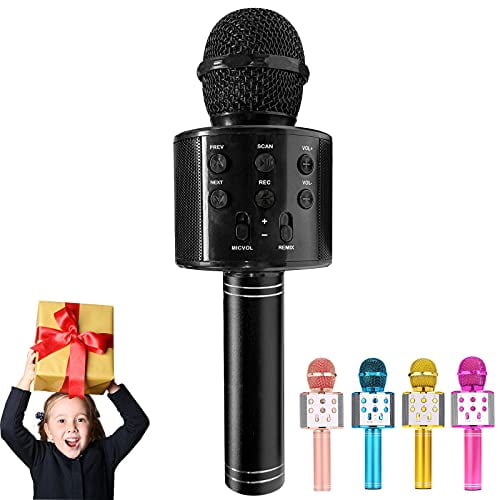 Portable Handheld Karaoke Machine Speaker with Controllable LED Lights for Birthday Home KTV Party/Kids Singing,Black ULTRA INFINITY Wireless Bluetooth Karaoke Microphone