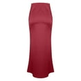 thumbnail image 6 of ZZwxWA Womens Satin High Waisted Maxi Skirts Elegant Solid Color A Line Long Skirt Soft Work Office Half Dress, 6 of 6