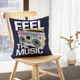 thumbnail image 5 of LALILO Throw Pillow Covers Retro Box Radio Music Retro Hip Old Cushion Cover 18" x 18", 2 Pack, 5 of 6