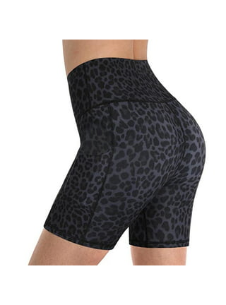 Women's Biker Shorts Leopard Takara Shine High Waist Yoga Biker Shorts with  Pockets 