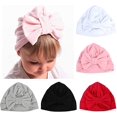 thumbnail image 2 of Paquete de 5 gorros con nudo sólido para bebé, niña, turbante, gorro con lazo, gorro para la cabeza infantil, 2 of 5