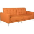 thumbnail image 2 of SAFAVIEH Soho Tufted Foldable Futon Sofa Bed, Orange, 2 of 10