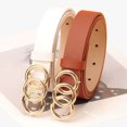 thumbnail image 4 of Women's Belts for Jeans Pants Fashion Gold Buckle Ladies Dress Belt,Vintage Circle Buckle Decorative Belt Hundred Fashion Simple Jeans Belt, 4 of 5