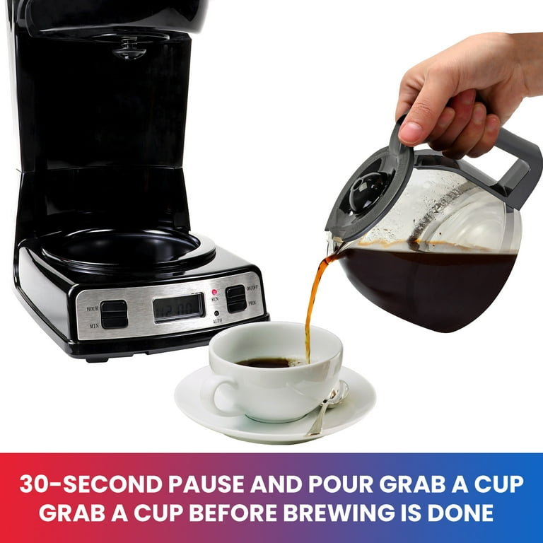 Total Chef Programmable 12-Cup Coffee Maker with Filter Black and