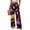 Dark Purple, variant on Halloween Wide Leg Pants for Women, Button Closure Trousers with Gradient Pumpkin & Bat Print, High Waist Loose Fit Streetwear Bottoms with Pockets, 1 Pc Black L