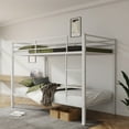 thumbnail image 4 of WEGFTDUOP Twin over Twin Metal Bunk Bed with Guardrail & Ladder - Heavy Duty Frame for Teens/Adults, Dorm & Bedroom,White, 4 of 11