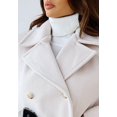 thumbnail image 2 of LinYooLi Women's Notch Lapel Double Breasted Pea Coat Winter Casual Wool Blend Overcoat Long Shacket Jacket, 2 of 4