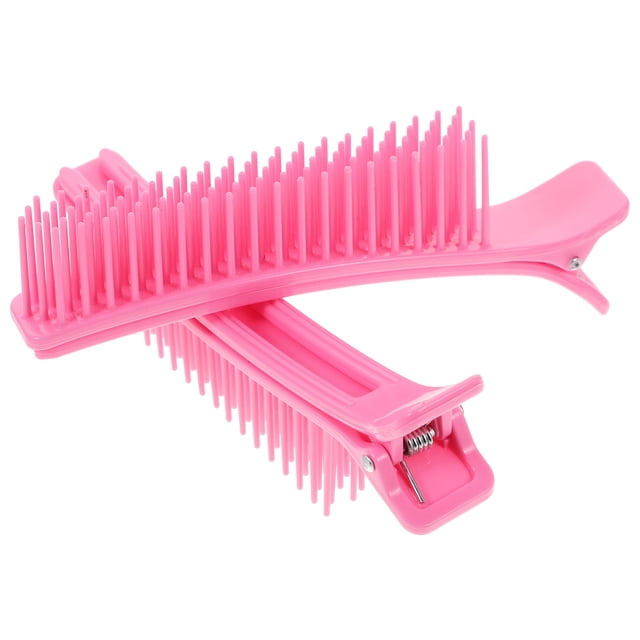 Miangastore 2pcs Multi Function Hairdressing Clips Salon Cutting Dying Styling Hair Clips Hair Layering Clip (Small Size Pink)