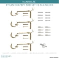thumbnail image 5 of SnugSet Ethan 1" Golden Brass Ball Adjustable Single Curtain Rod Set, 72"-144", 5 of 6