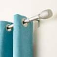 thumbnail image 2 of TOWN & COUNTRY EVERYDAY Modern Smooth Edge Cylinder Single Indoor Curtain Rod and Finial Set, Easy Install Wall Mount, Matte Silver, Adjustable 66”-120”, 2 of 7